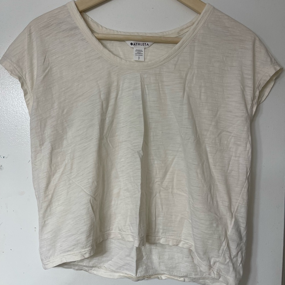 Athleta Women's Short Sleeve Cream Tee